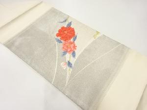 牡丹模様織出し名古屋帯